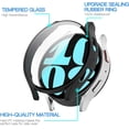 thumbnail image 3 of KOMI 2 Pack Compatible for Samsung Galaxy Watch 6 Case with Tempered Glass Screen Protector, Hard PC Bumper (44mm Black), 3 of 5