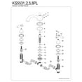 thumbnail image 3 of Kingston Brass KS5538PL Vintage Two-Handle Deck Mount Roman Tub Faucet, Brushed Nickel, 3 of 4