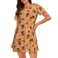 thumbnail image 1 of Disketp Hippie Ditsy Floral para Camisón Corto de Manga Corta para Mujeres, Camisón Cómodo con Escote Redondo, Bonito y Confortable, 1 of 6