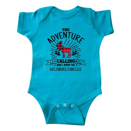 

Inktastic Gatlinburg Tennessee The Adventure is Calling and I Must Go Gift Baby Boy or Baby Girl Bodysuit