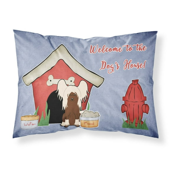 Dog House Collection Chinese Crested Cream Fabric Standard Pillowcase