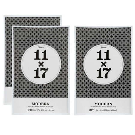 Darice Modern 3-pc Picture Frame Set: White, 11 x 17 in