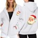 thumbnail image 1 of WILLBEST Sudadera de Mujer con Estampado Navideño, Cremallera, Manga Larga, Bolsillo, Cordón Ajustable y Capucha Informal Grande, 1 of 8