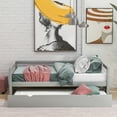 thumbnail image 5 of Topcobe Twin Size Modern Wooden Daybed with Trundle, Bed Sofa for Living Room Guest Room, Gray, 5 of 8
