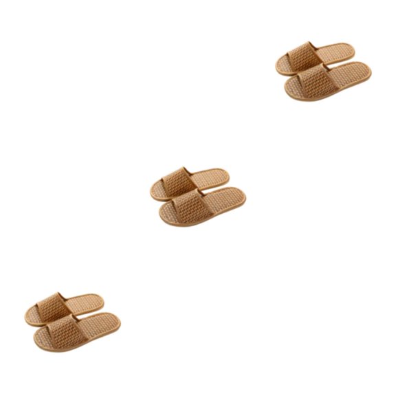Sonducket 1 par de pantuflas de bambú para interiores y exteriores para el hogar para mujeres y hombres, sandalias portátiles informales de Type1 NO1