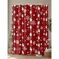 thumbnail image 4 of Christmas Snowman Red Long Shower Curtain Set, Waterproof Shower Curtains for Bathroom, Winter Snowflakes Xmas Retro Washable Fabric Cloth Bath Curtain for Bathtub Decoration with Hooks 72x84 Inches, 4 of 6