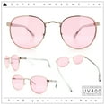 thumbnail image 2 of Classic Round Windsor Dandy Metal Rim Fashion Sunglasses Gold - Pink, 2 of 8