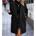 thumbnail image 1 of Women Winter Overcoat, Double Breasted Winter Coat Side Pockets Long Sleeves Pure Color  For Daily Life, 1 of 6