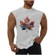 thumbnail image 2 of Camiseta sin mangas de cuello redondo para hombre, informal, a la moda, sin mangas, con estampado, cuello redondo, deportiva, de poliéster, 2 of 5