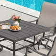 thumbnail image 6 of Nuu Garden 5-Piece Outdoor Breathable Dining Set, Slatted Metal 37’’ Dining Table with Umbrella Hole and 4 Patio Swivel Textilene Chairs, All Weather Patio Furniture Set, Gray and Beige, 6 of 10