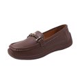 thumbnail image 2 of Willtoo Womens Wide Toe Loafers Slip On Casual Platform Walking Shoes Metal Buckle Lightweight Comfort Daily Work Loafers, 2 of 6