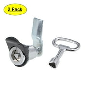 Triangle Cam Locks 22mm Cylinder Dia 49mm Long Cam Keyed Alike Silver Tone 2Pcs