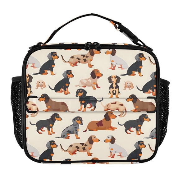 ALAZA Cute Dachshund Dog Lunch Box Insulated Lunch Bag Cooler Tote with Shoulder Strap