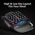 thumbnail image 5 of Teissuly Colorful Light Effect Tilted Keyboard Layout With Light Carved Characters Ergonomic Design Full Key No Punch One Handed Mobile Game Keyboard, 5 of 8