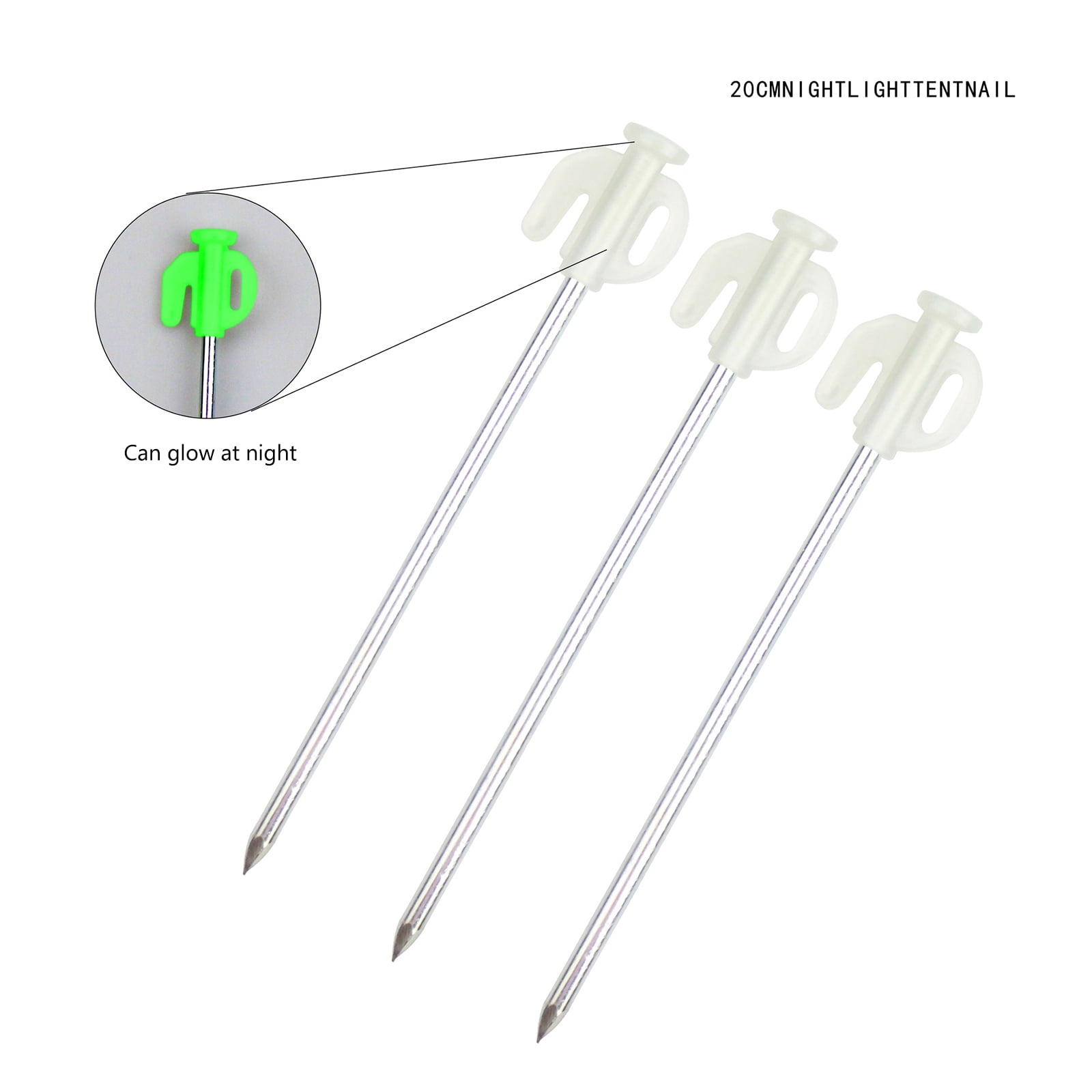 16Pcs Camping Tent Stake Steel Canopy Stakes Spikes Heavy Duty Tent Peg Wind-proof Lengthened Tent Ground Nails