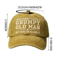 thumbnail image 3 of Tauxra Embroidered Baseball Cap for Men, Funny Angry Old Man Quote Washed Gray, 3 of 6