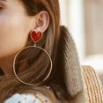 thumbnail image 1 of Boucles d'Oreilles Dormeuse pour Femmes Mode Boucles d'Oreilles Métalliques Rouges Exagérées Bijoux pour Dames, 1 of 7