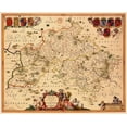 thumbnail image 2 of Jansson 24x20 Black Ornate Wood Framed with Double Matting Museum Art Print Titled - Buckinghamshire County England - Jansson 1646, 2 of 4