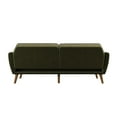 Novogratz Tallulah Memory Foam Futon, Convertible Couch, Green Velvet