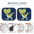 thumbnail image 5 of Kdxio Dino Playing Roller Skate,Cartoon Dinosaurs Print 2-Piece Sun Shade Front Windshield - Foldable Car Front Window Sunshades For Most Sedans Suv Truck, 5 of 6