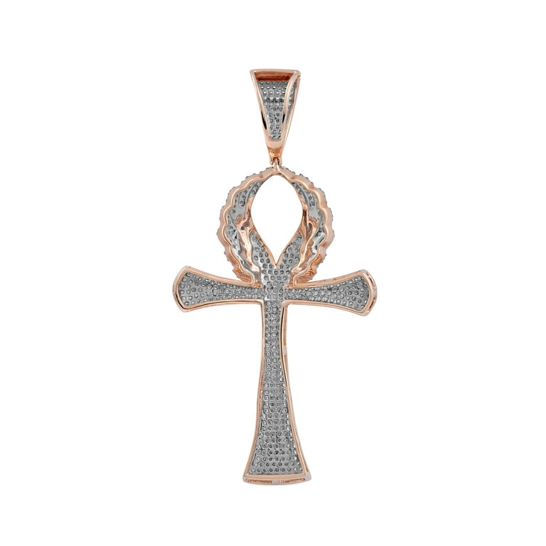 Diamond Pendant Rose Gold Ankh Necklace Imperial 10k Rose Gold