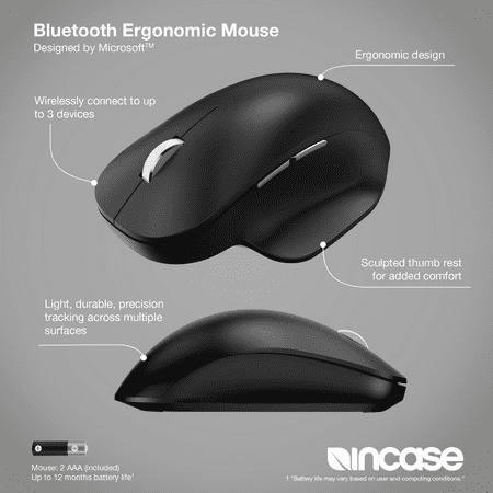 Incase - Bluetooth Ergonomic Mouse EN/FR/ES/PT - Black