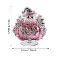 thumbnail image 3 of zhonghuaying 1 Pack Pink Halloween Pumpkin Rotating Ornament with Built-in Light, 6 Styles Hollow Ghost Floral Tabletop Centerpiece for Holiday Home Decor A, 3 of 5