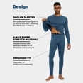 thumbnail image 3 of Woolcano Men’s 100% Merino Wool Base Layer Set Lightweight Thermal Underwear for Ski Winter Outdoor Sports, 3 of 6