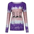 thumbnail image 3 of Hauts d'Été pour Femmes 2023 T-Shirt Imprimé Patchwork Col Rond Décontracté Blouse Chandail en Molleton en Solde, 3 of 7