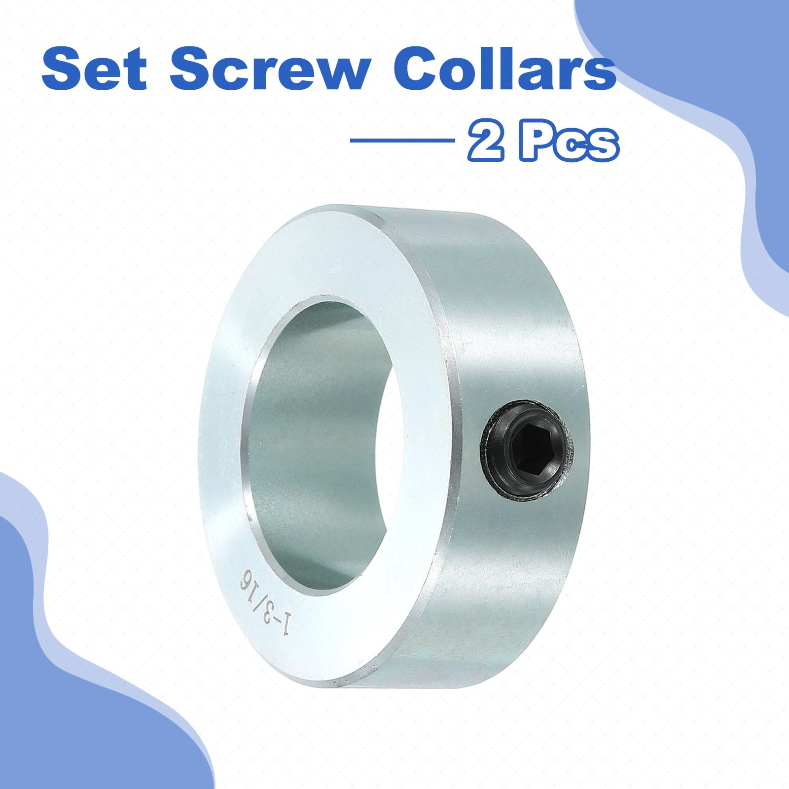 2pcs Set Screw Collars 1-3/16" Bore Carbon Steel Shaft Collars, 2" OD, 11/16" Width Lock Axle Collar Clamp