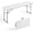 White, variant on Folding Table 6FT Narrow Portable Foldable Plastic Heavy Duty Long Table, Fold-in-Half with Carrying Handle for Indoor Outdoor Meeting, Buffet, Party, Wedding, Home Work, 6 Foot, White