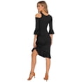 thumbnail image 2 of Haitryli Women Latin Dance Dress with Short Tango Stage Performance Practice Skirt Salsa Cha Cha Dance Outfit Black L, 2 of 5