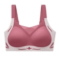 thumbnail image 5 of Iugvhana Women's Seamless Bras Full Coverage Wireless Bra Wide Straps Push Up Bras Anti-Sagging Breathable Everyday Adjustable Bra Red XL, 5 of 6