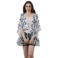 thumbnail image 1 of Moomaya Womens Cover Ups For Swimwear Printed Kimono Sleeve Tassels Shrug, 1 of 5