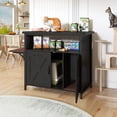 thumbnail image 3 of JOIVI 40-50 Gallon Fish Tank Stand with Hidden Cat Litter Box Cabinet and Cat Perch, Cat Viewing Aquarium Stand with Storage Shelf, 36.2"x20.5" Tabletop, 660 LBS Capacity, Black, 3 of 7