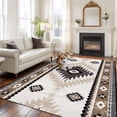 thumbnail image 3 of 5x7 Washable Area Rug, Vintage Aztec Non-Slip Large Rectangle Rug for Living Room Bedroom, Ethnic Tribal Style Brown Mottled Geometric Indoor Floor Mat for Home Decor, 3 of 9