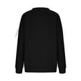 thumbnail image 5 of WTOBBY Women's Solid Color Bow Round Neck Long Sleeve Loose Pullover Sweater Sweatshirt, Decorative Bow Design, Soft and Comfortable for Fashionable Everyday Wear,Black L, 5 of 7
