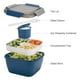 thumbnail image 2 of Freshmage Contenedor de almuerzo para ensaladas para llevar, ensaladeras de 52 oz con 3 compartimentos, contenedor de aderezos para ensaladas, aperitivos, hombres, mujeres (azul), 2 of 5