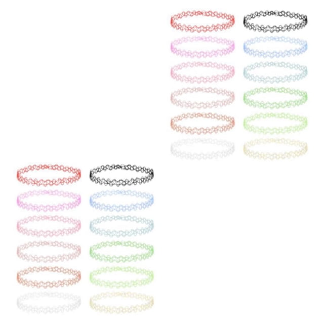 relayinert 12pcs / Set Collier Choker Délicat et Branché pour les Femmes pour Toute Tenue Unique Multicolore 2Set