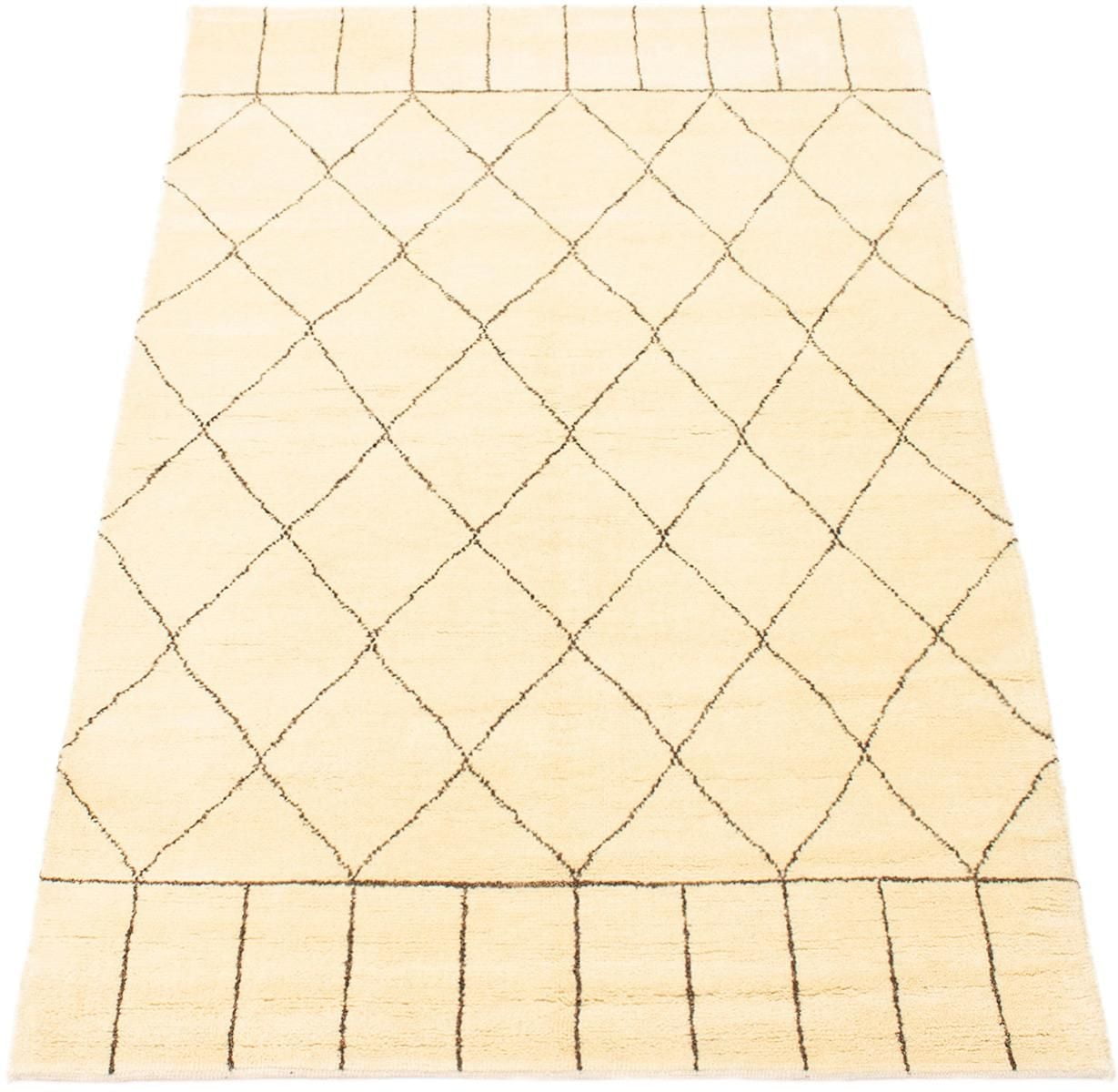 ECARPETGALLERY 5'1" x 7'10" Moroccan Tangier Hand-knotted Area Rug for Living Room, Dining Room and Bedroom in Ivory