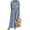 Light Blue, variant on Walbest Retro Women Denim Dress, Summer Casual Short Sleeve Turn Down Collar Pockets Button Long Loose Dress