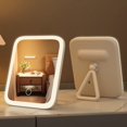 thumbnail image 2 of LED Desktop Fill Light Small Mirror, Makeup Mirror With Light,Girls Bedroom Dressing Table Mirror,3 Color Lights Vanity Mirror, 2 of 5
