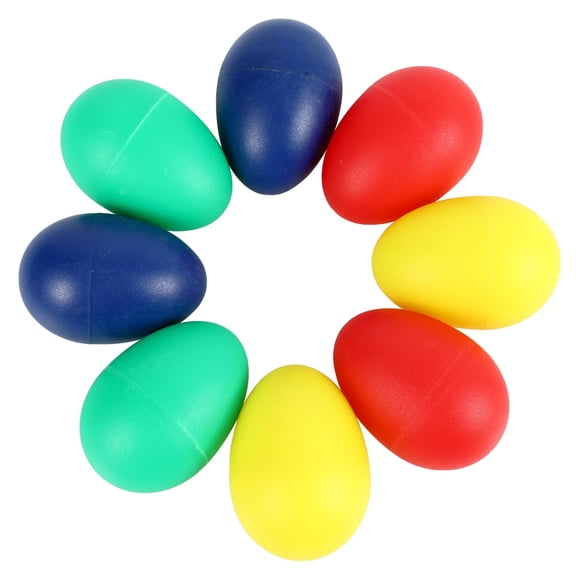 8pcs Playful Plastic Percussion Musical Egg Maracas Shakers Kids Toys- 4 Different Colors