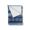 thumbnail image 2 of Winter Soft Flannel Fleece Blanket, Traditional Scandinavian Needlework Inspired Pattern Jacquard Flakes Knitting Theme, Cozy Plush for Indoor and Outdoor Use, 50" x 60", Blue White, by Ambesonne, 2 of 6