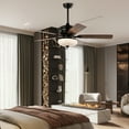 thumbnail image 4 of Gymax 52'' Ceiling Fan with 3 Wind Speeds 5 Reversible Blades & Remote Control Black, 4 of 10
