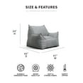 thumbnail image 3 of Big Joe Imperial Lounger Foam Filled Bean Bag Armchair with Removable Cover, Gray Union, Durable Woven Polyester, 4 feet Big, 3 of 9