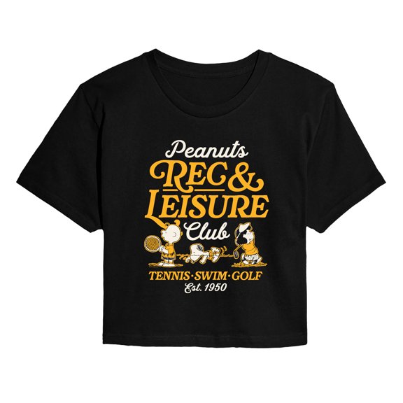 Peanuts - Rec And Leisure Club - Juniors Cropped Graphic T-Shirt