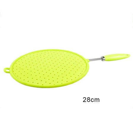 

Silicone Colorful Splatter Screen Grease Oil Guard Shield Fry Protector with Non-Slip Handle New
