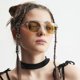 thumbnail image 3 of Gafas de sol vintage de metal con montura pequeña poligonal para mujer, protección UV400 xq-sg1495, 3 of 4