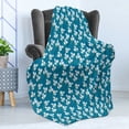 thumbnail image 4 of Floral Soft Flannel Fleece Blanket, Nature Bloom Growing Flowers of Spring Revival in Continuous Pattern, Cozy Plush for Indoor and Outdoor Use, 60" x 80", Sea Blue and Pastel Green, by Ambesonne, 4 of 5